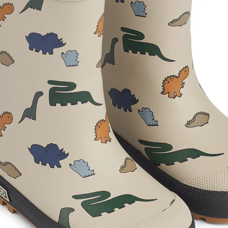 Liewood Thermo rain boots 'Mason' Dinosaurs/Mist