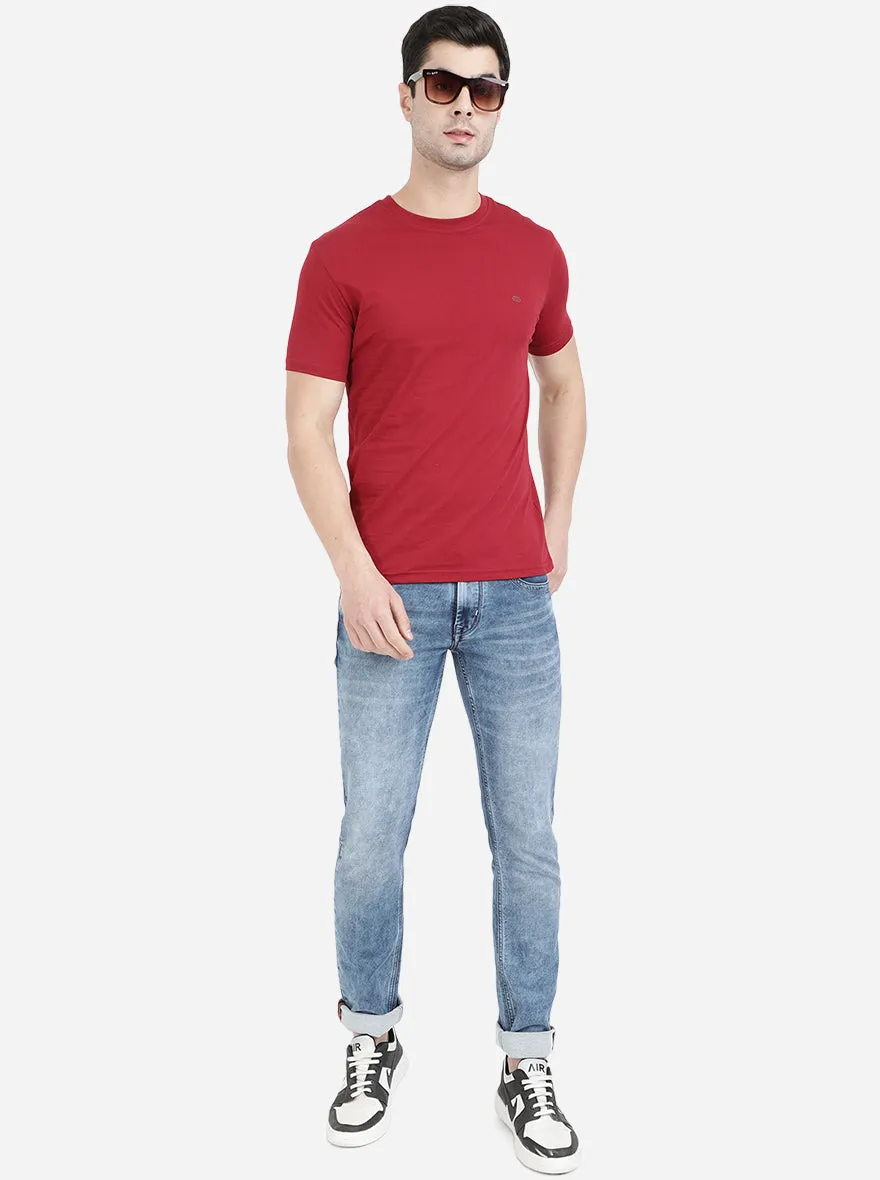 Light Blue Washed Narrow Fit Jeans | Greenfibre