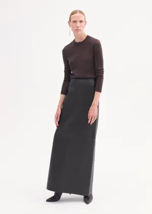 Long Sleeve Crew in Fine Cashmere - Brown
