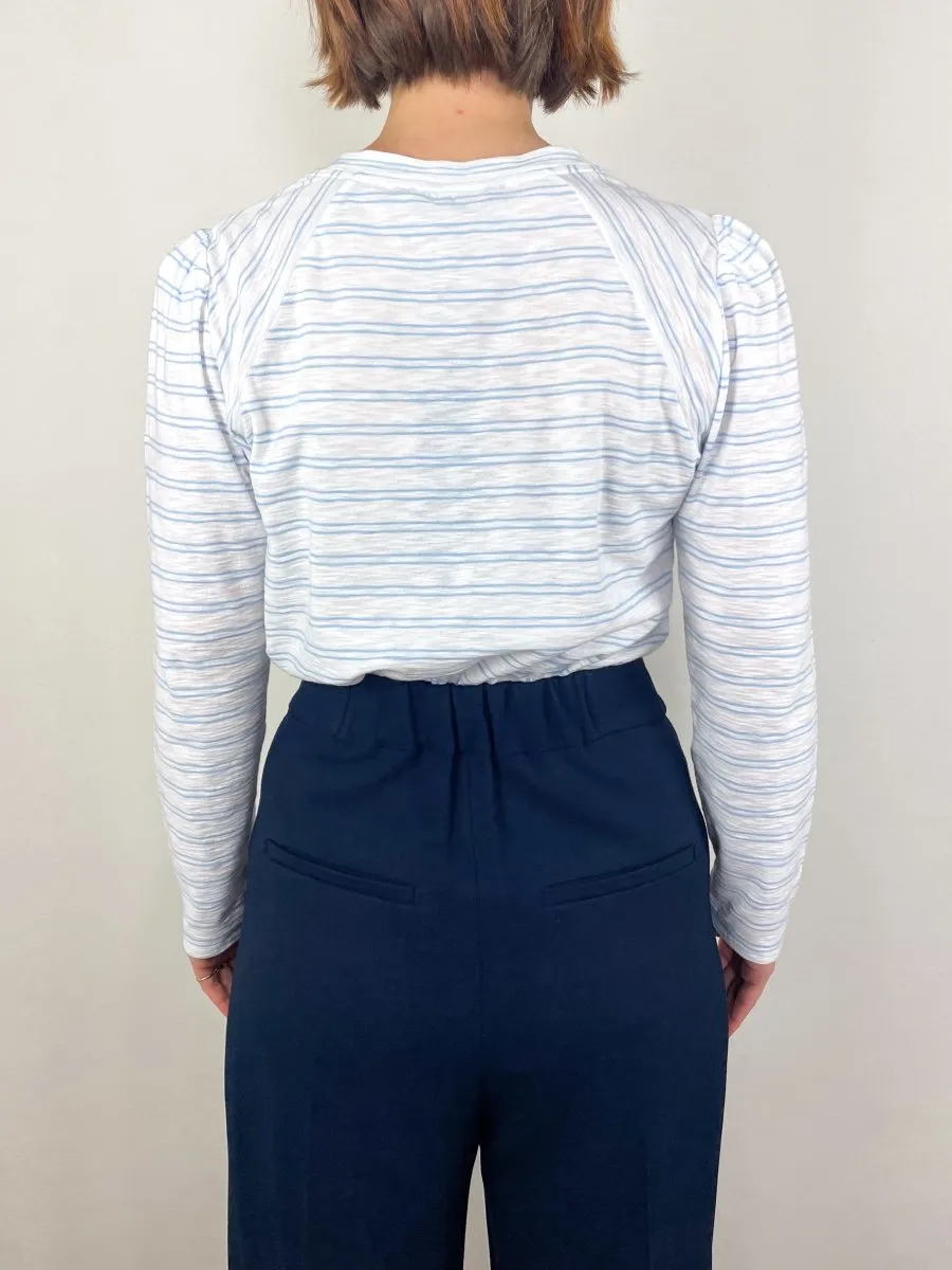 Mason Baseball Tee in Bluebell/White