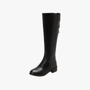 Mason | Women's Mid Calf Boots Low Heel Knee High Boot Fashion Zip Winter Boots