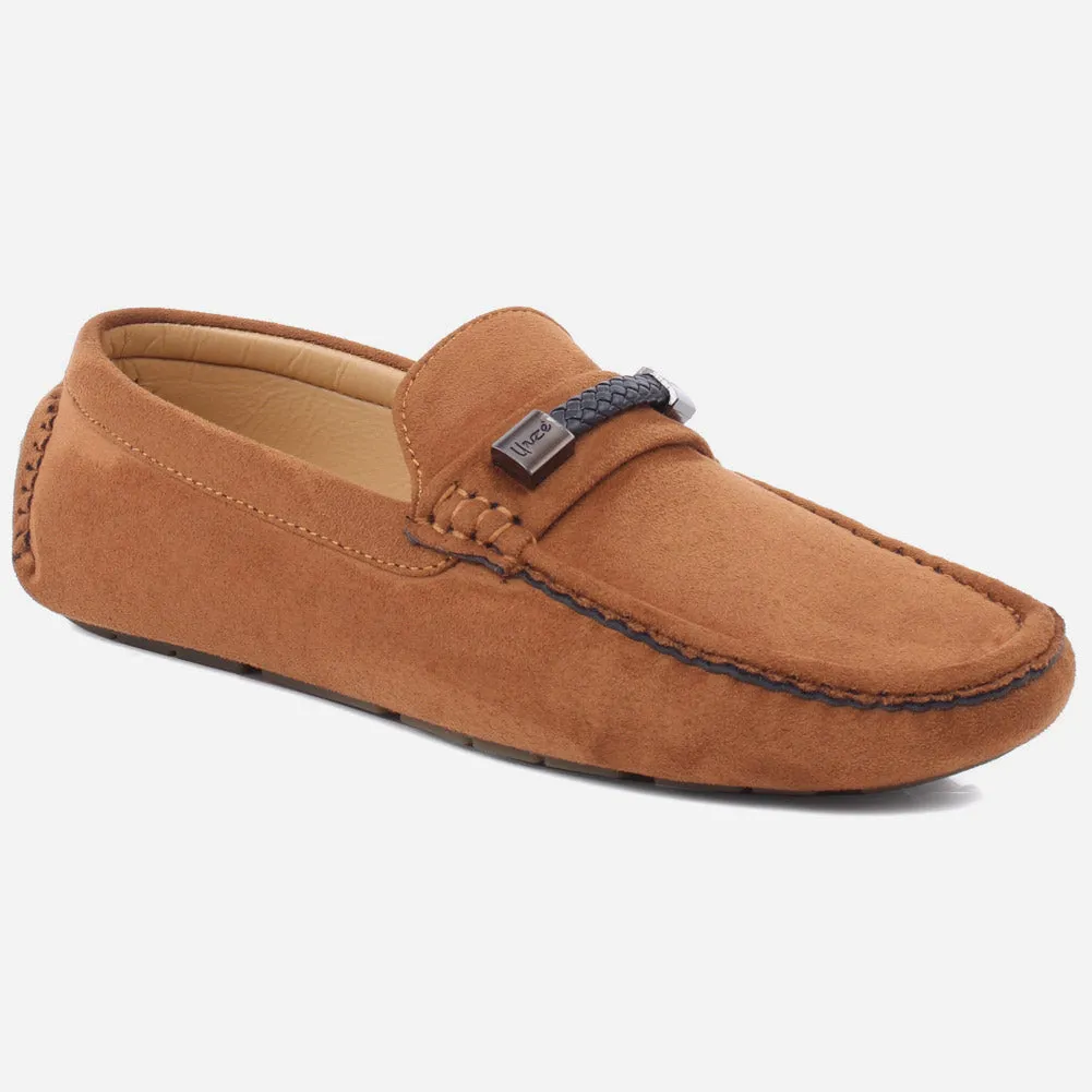 Men “MARTIN” Suede Round Toe Detailed Casual Loafer Shoes