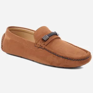 Men “MARTIN” Suede Round Toe Detailed Casual Loafer Shoes