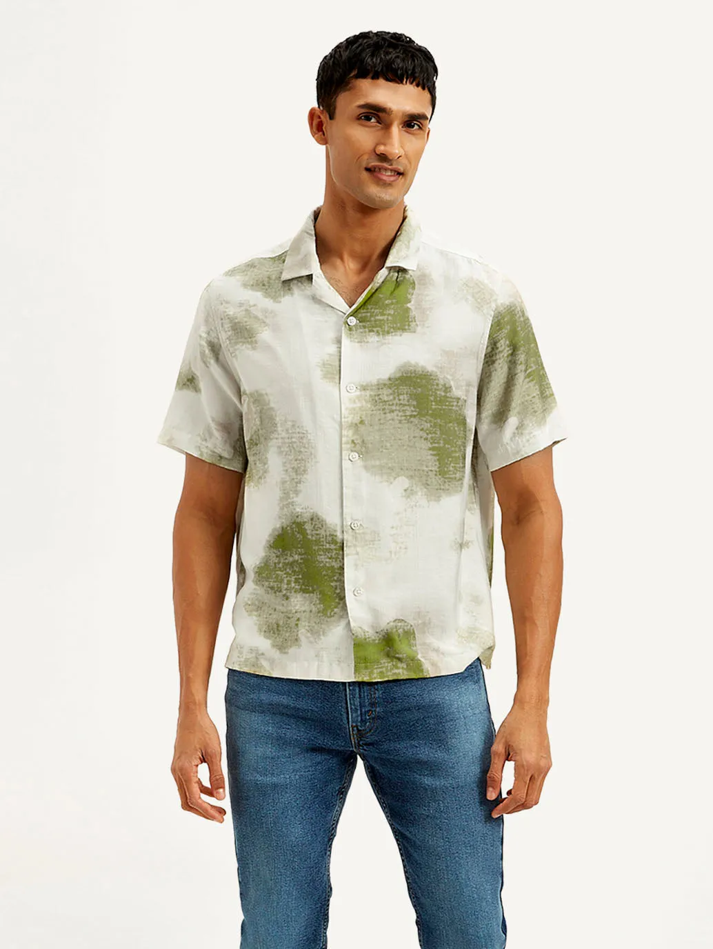 Men's Resort Collar Abstract Relaxed Fit Shirt