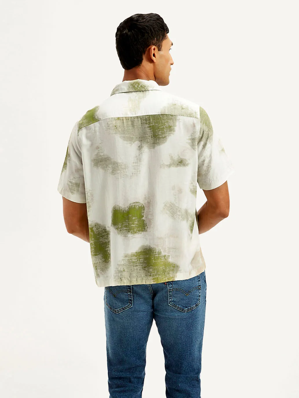 Men's Resort Collar Abstract Relaxed Fit Shirt