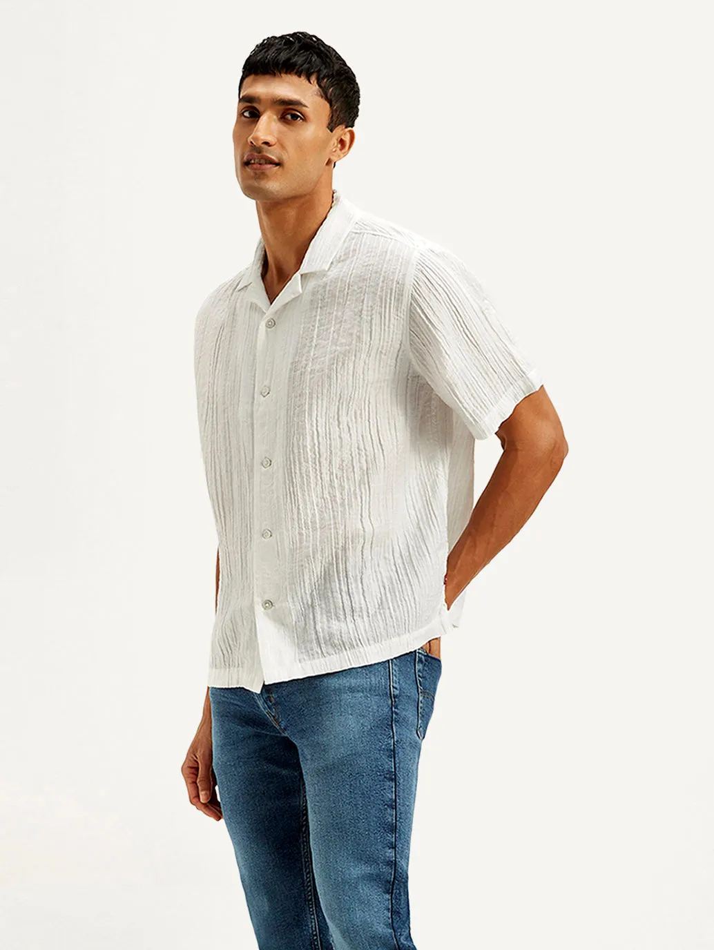 Men's Textured Relaxed Fit Shirt