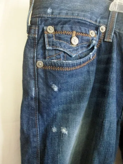 Mens TRUE RELIGION RICKY RELAXED STRAIGHT FLAGSTONE JEANS Denim PANTS BLUE 34 X 34 Dungarees