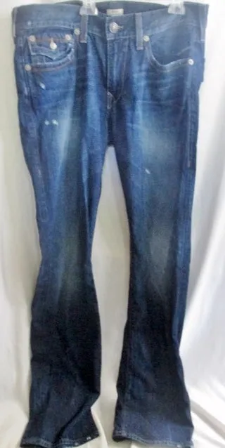 Mens TRUE RELIGION RICKY RELAXED STRAIGHT FLAGSTONE JEANS Denim PANTS BLUE 34 X 34 Dungarees