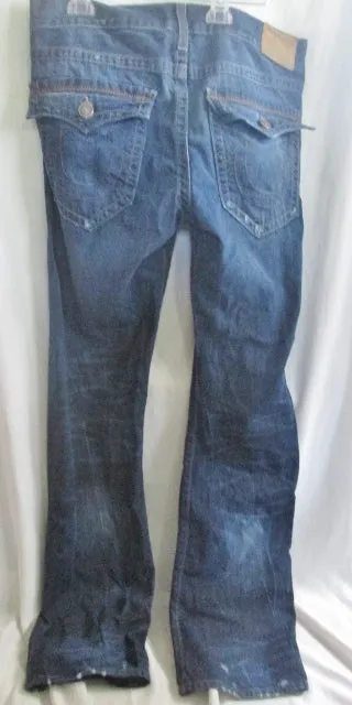 Mens TRUE RELIGION RICKY RELAXED STRAIGHT FLAGSTONE JEANS Denim PANTS BLUE 34 X 34 Dungarees