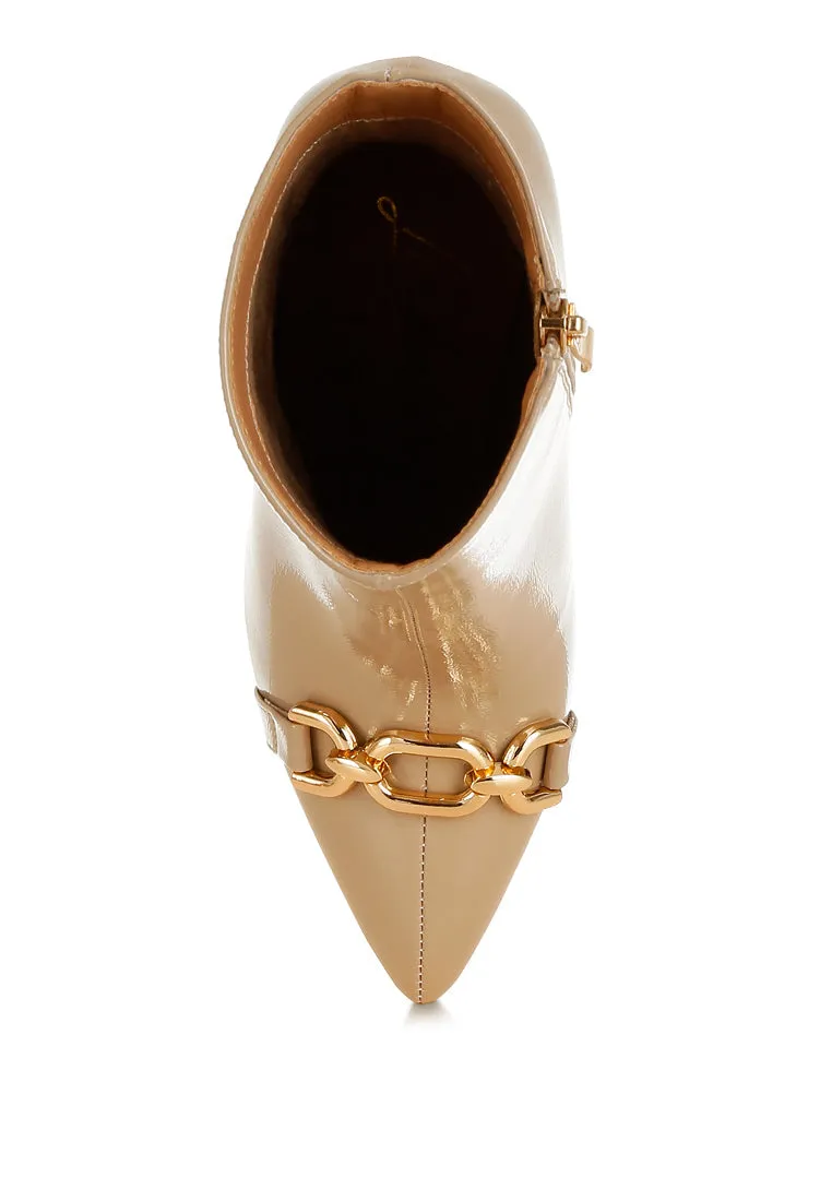 Metallic Chain Detail Boots By RUW
