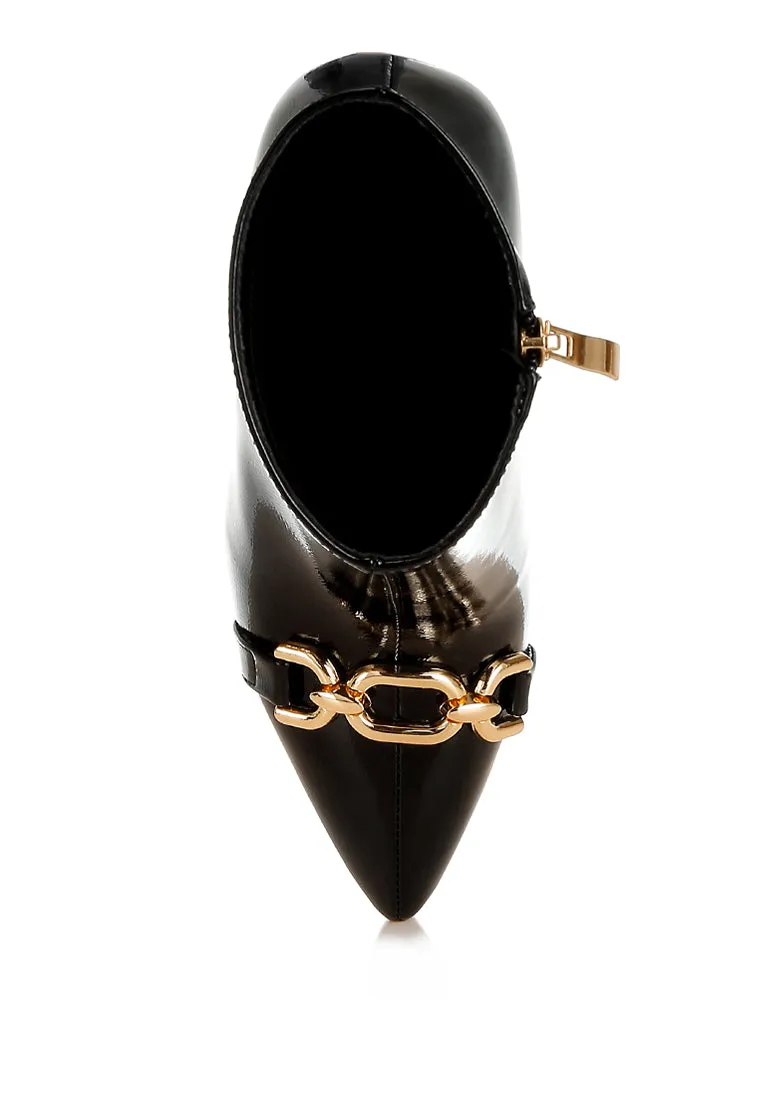 Metallic Chain Detail Boots By RUW