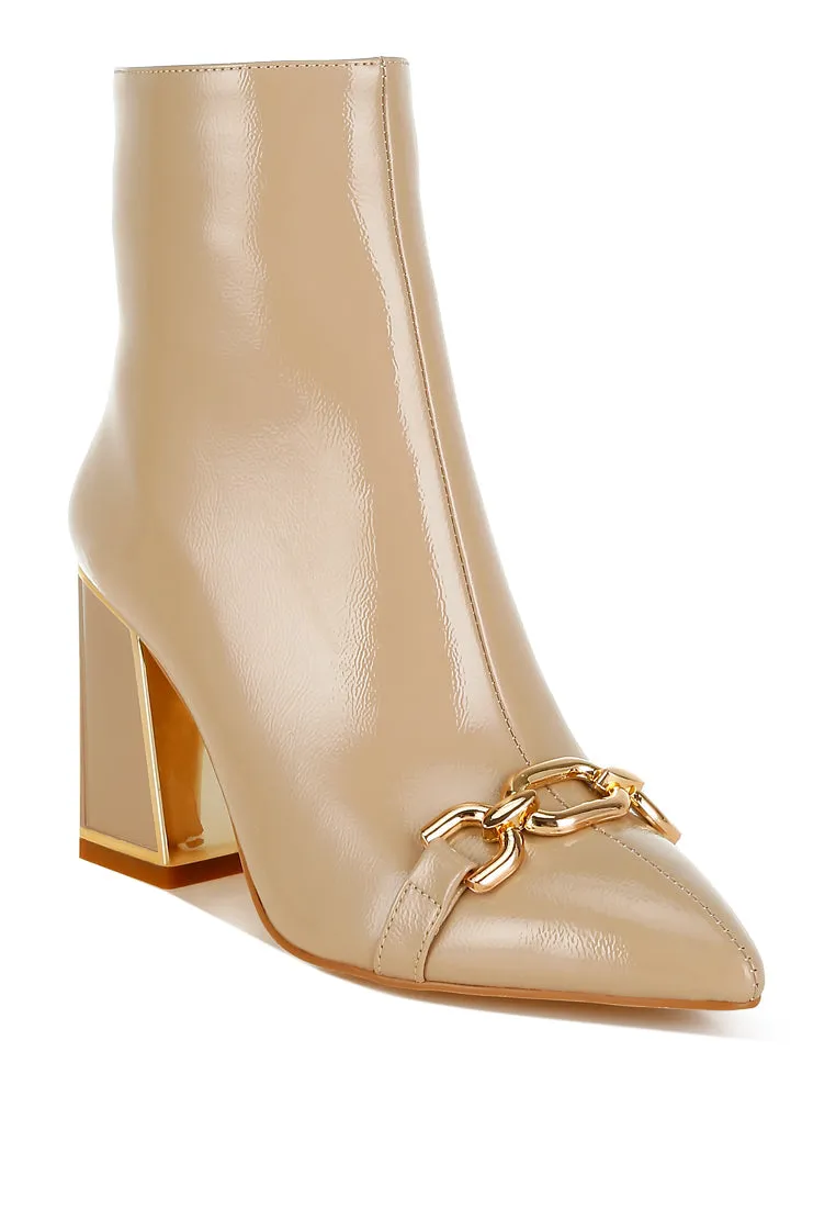 Metallic Chain Detail Boots By RUW