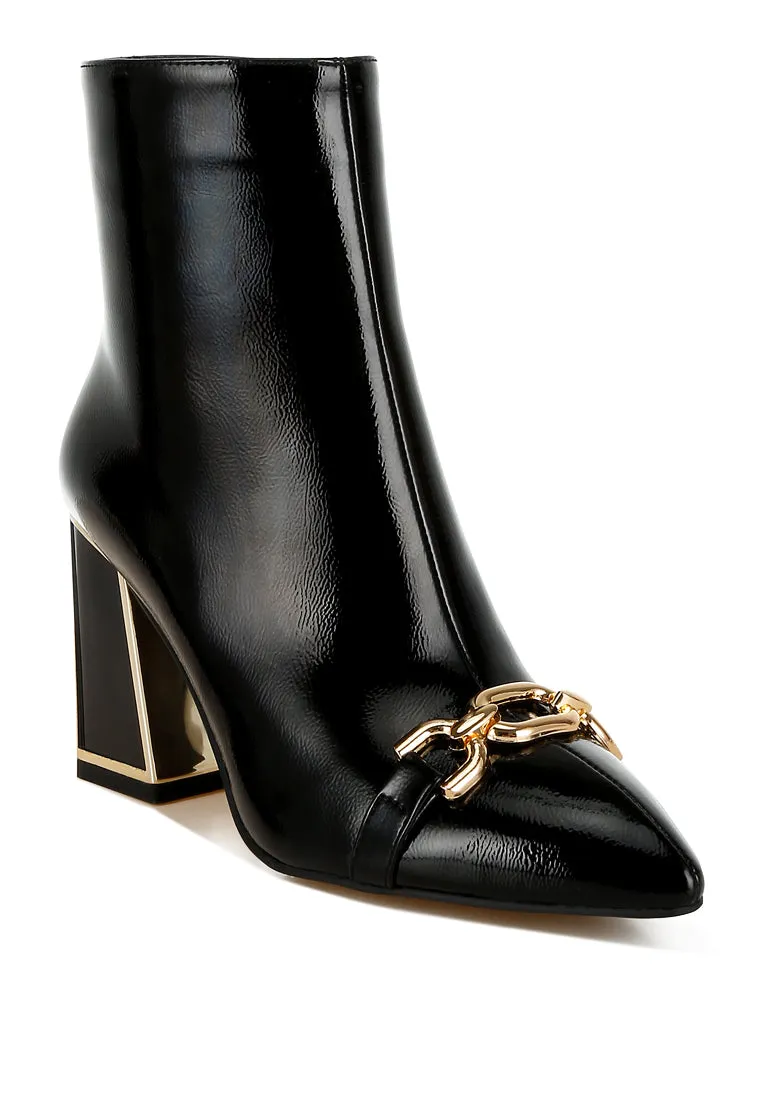 Metallic Chain Detail Boots By RUW