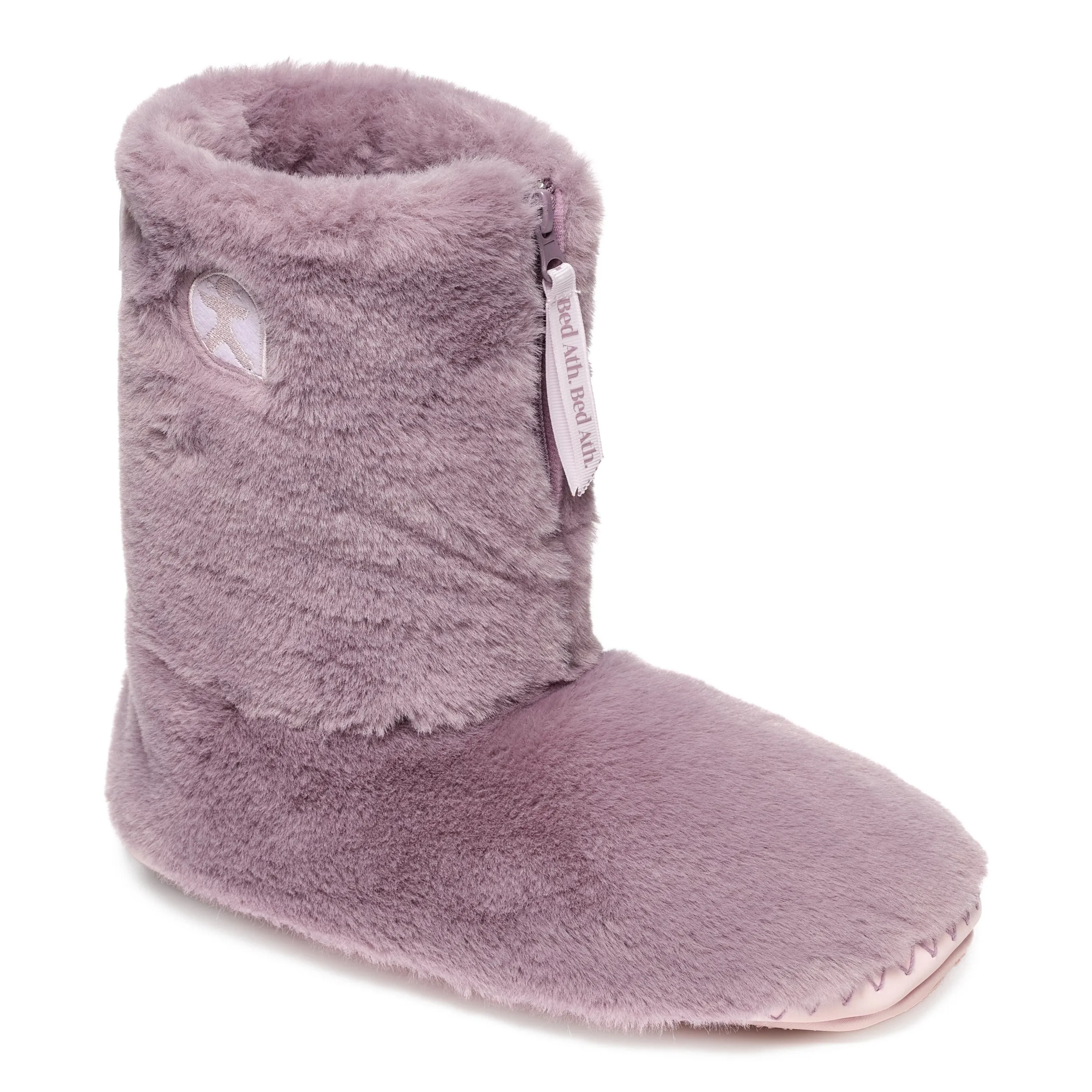 Monroe - Faux Fur Slipper Boot - Aquarelle / Dusky Pink