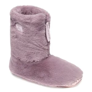 Monroe - Faux Fur Slipper Boot - Aquarelle / Dusky Pink