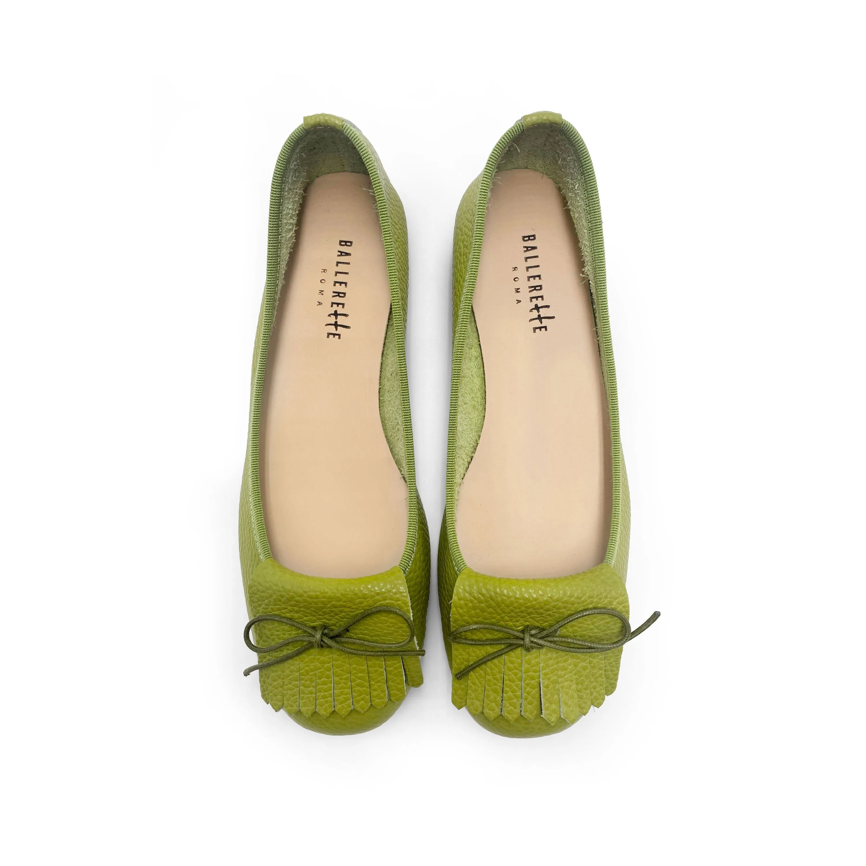 Olive Green Leather Moccasins with Fringes