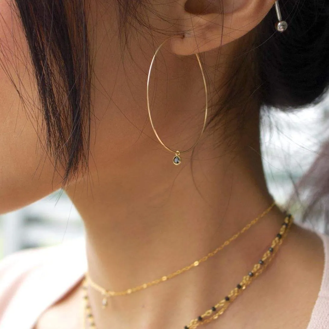 Onyx Big Hoop Earrings