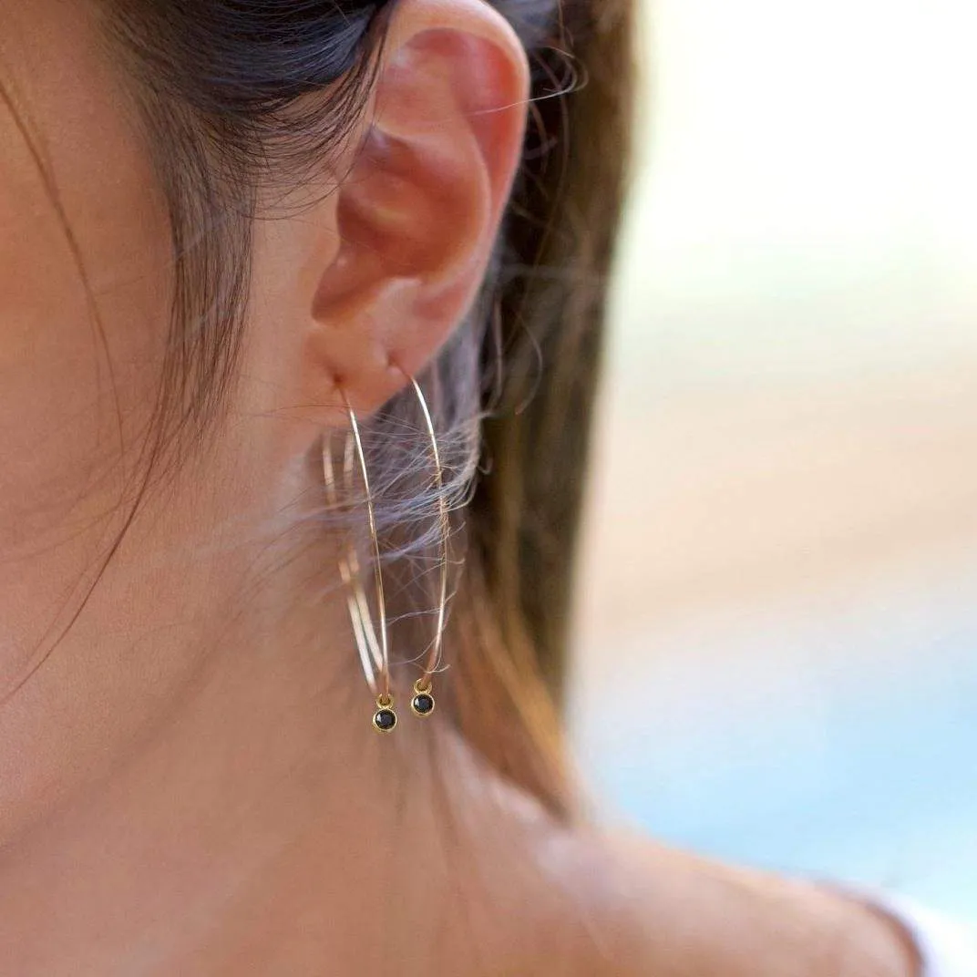 Onyx Big Hoop Earrings