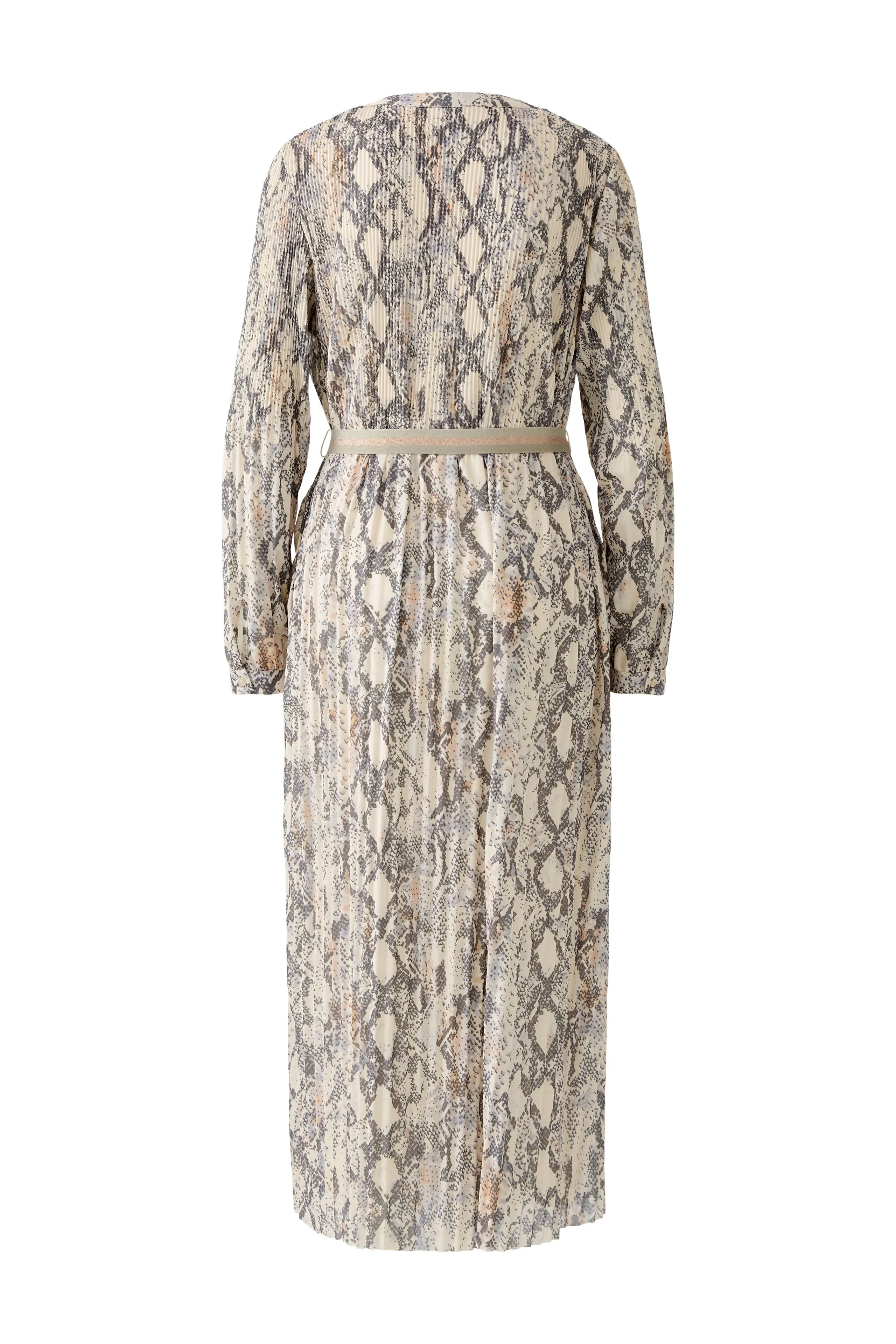 Oui Belted Snake Print Midi Dress
