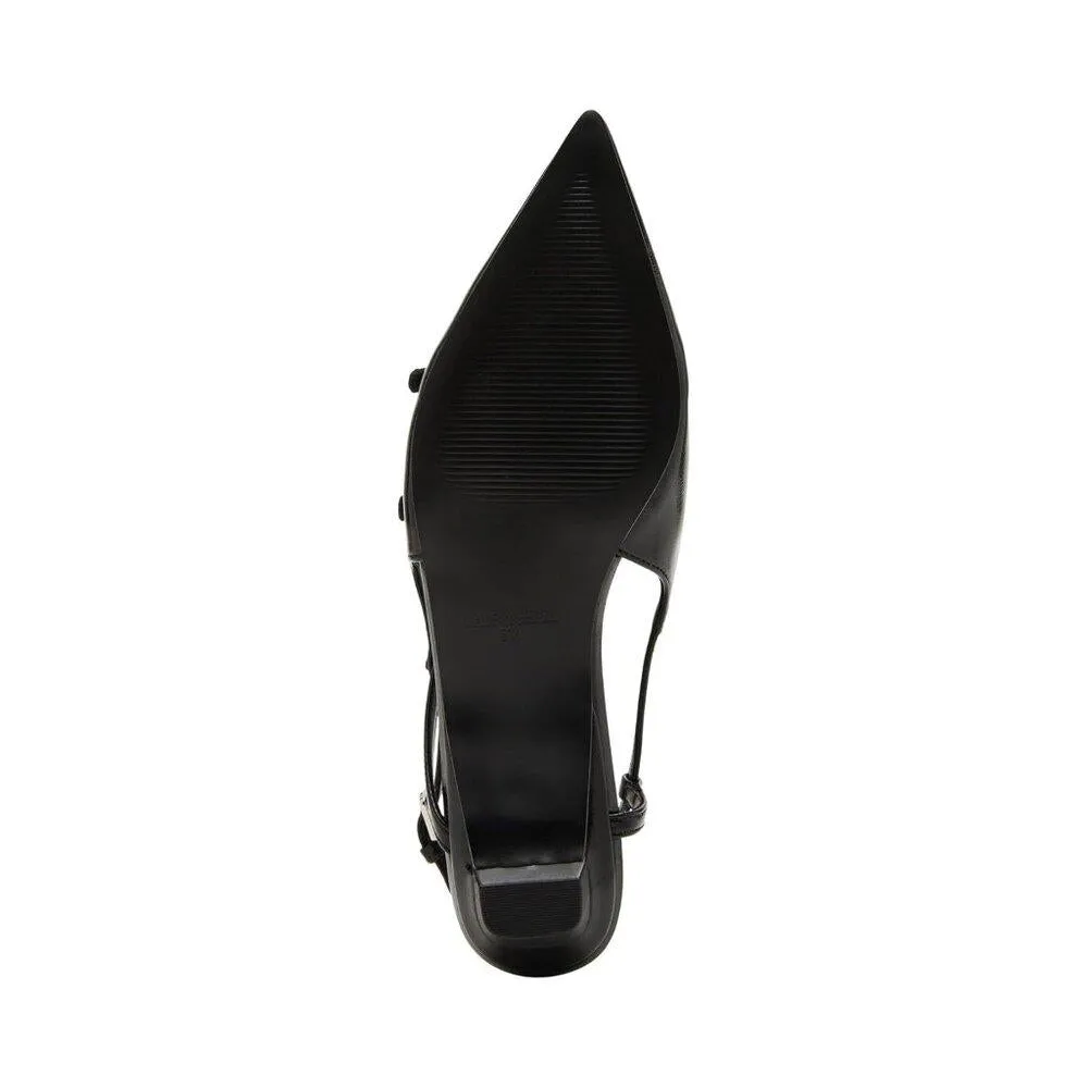 Peony Black Patent Strappy Buckle Flats