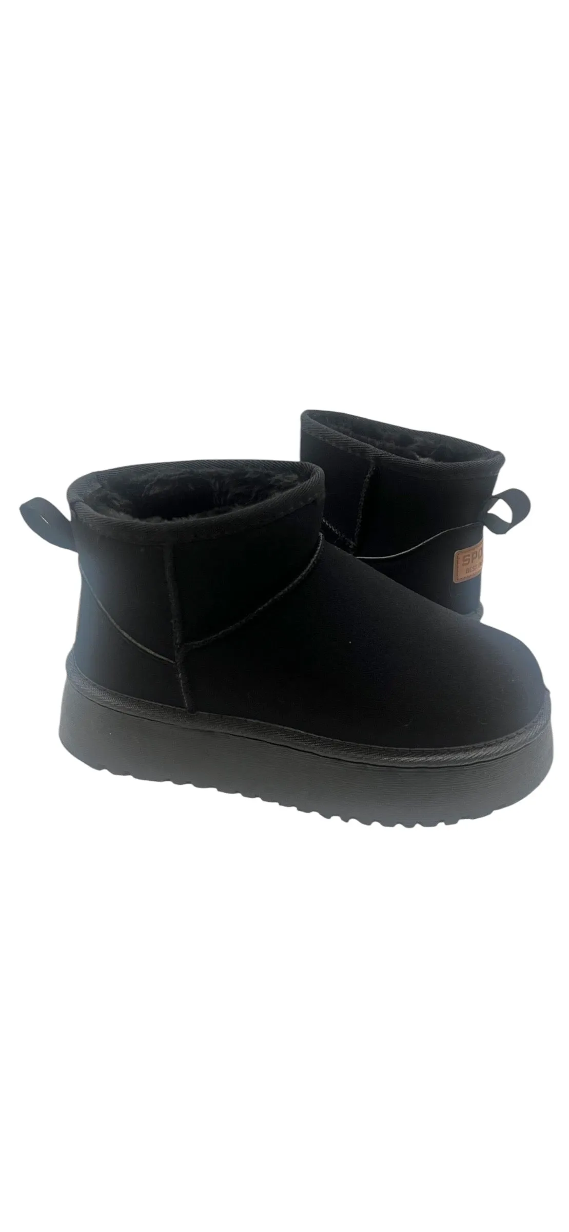 Platform Faux Fur Suede Ankle Boots