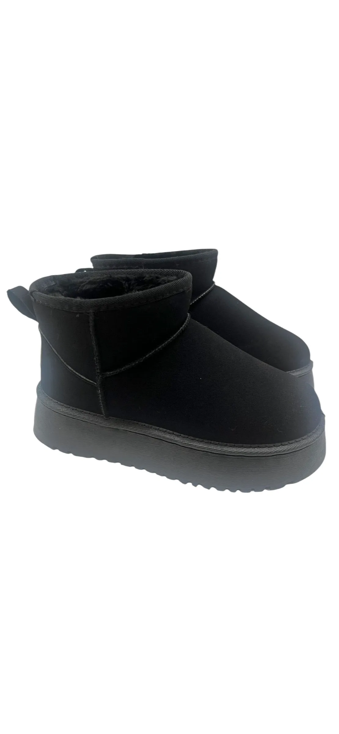 Platform Faux Fur Suede Ankle Boots