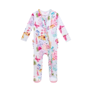 Posh Peanut Nicolette Ruffled Zippered Footie