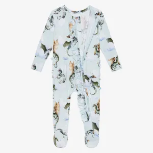 Posh Peanut Percy Ruffled Zippered Footie