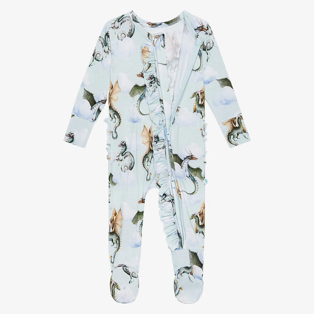 Posh Peanut Percy Ruffled Zippered Footie