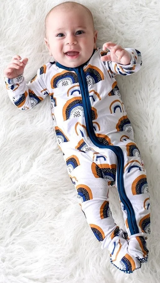 Posh Peanut Silverlake Rainbow Zippered Footie