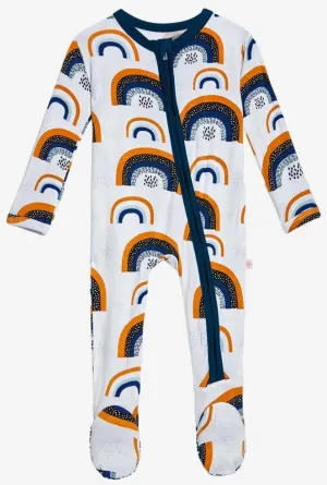 Posh Peanut Silverlake Rainbow Zippered Footie