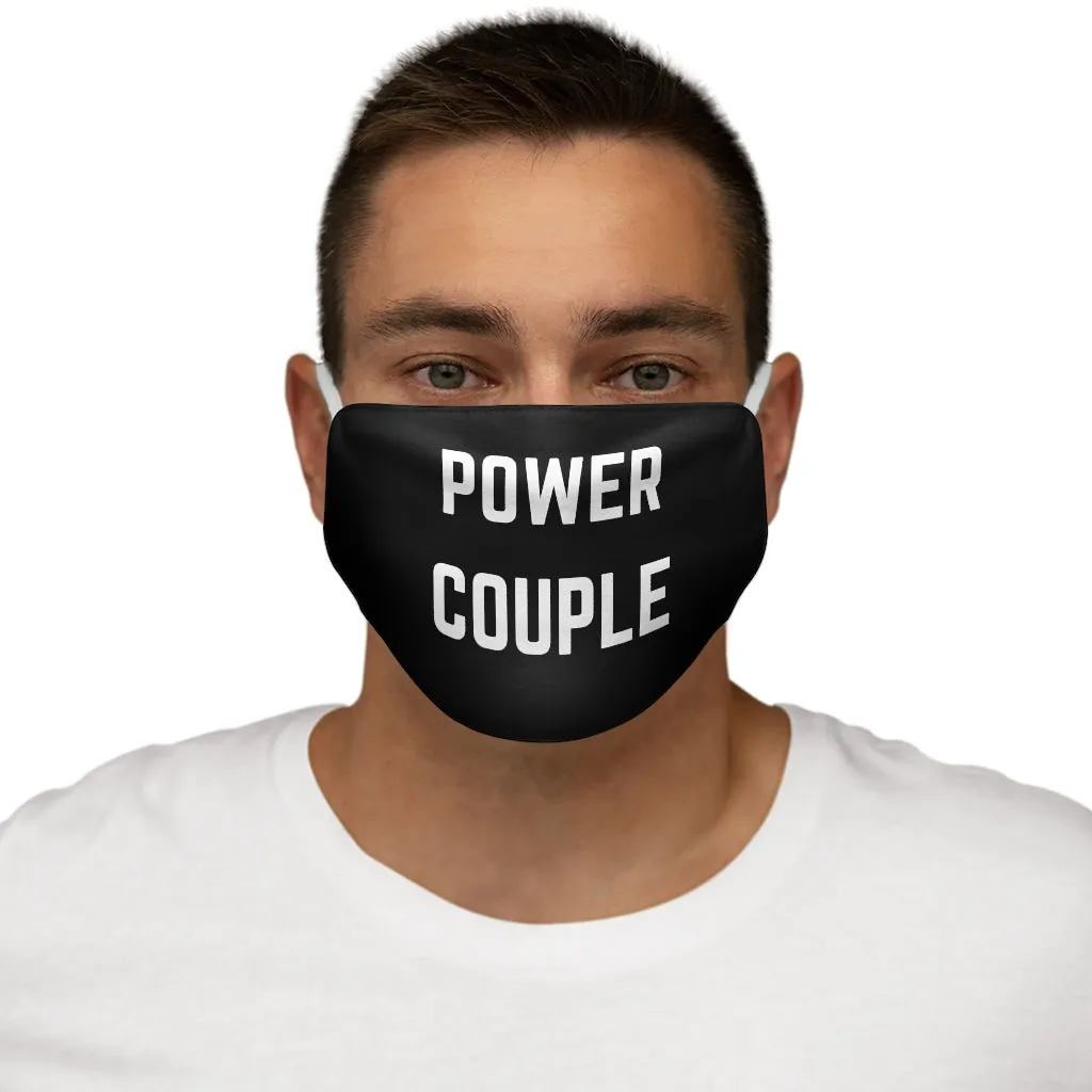 POWER COUPLE Black Unisex Snug-Fit Face Mask