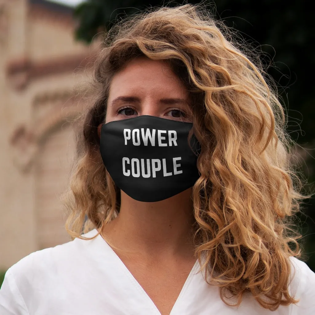 POWER COUPLE Black Unisex Snug-Fit Face Mask