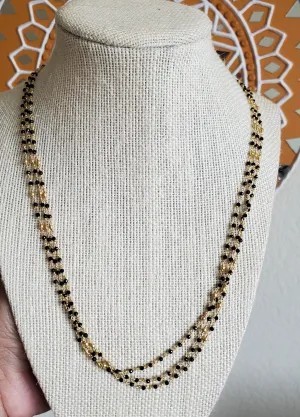PREORDER Silver 3 Line Sleek Black Bead Chain