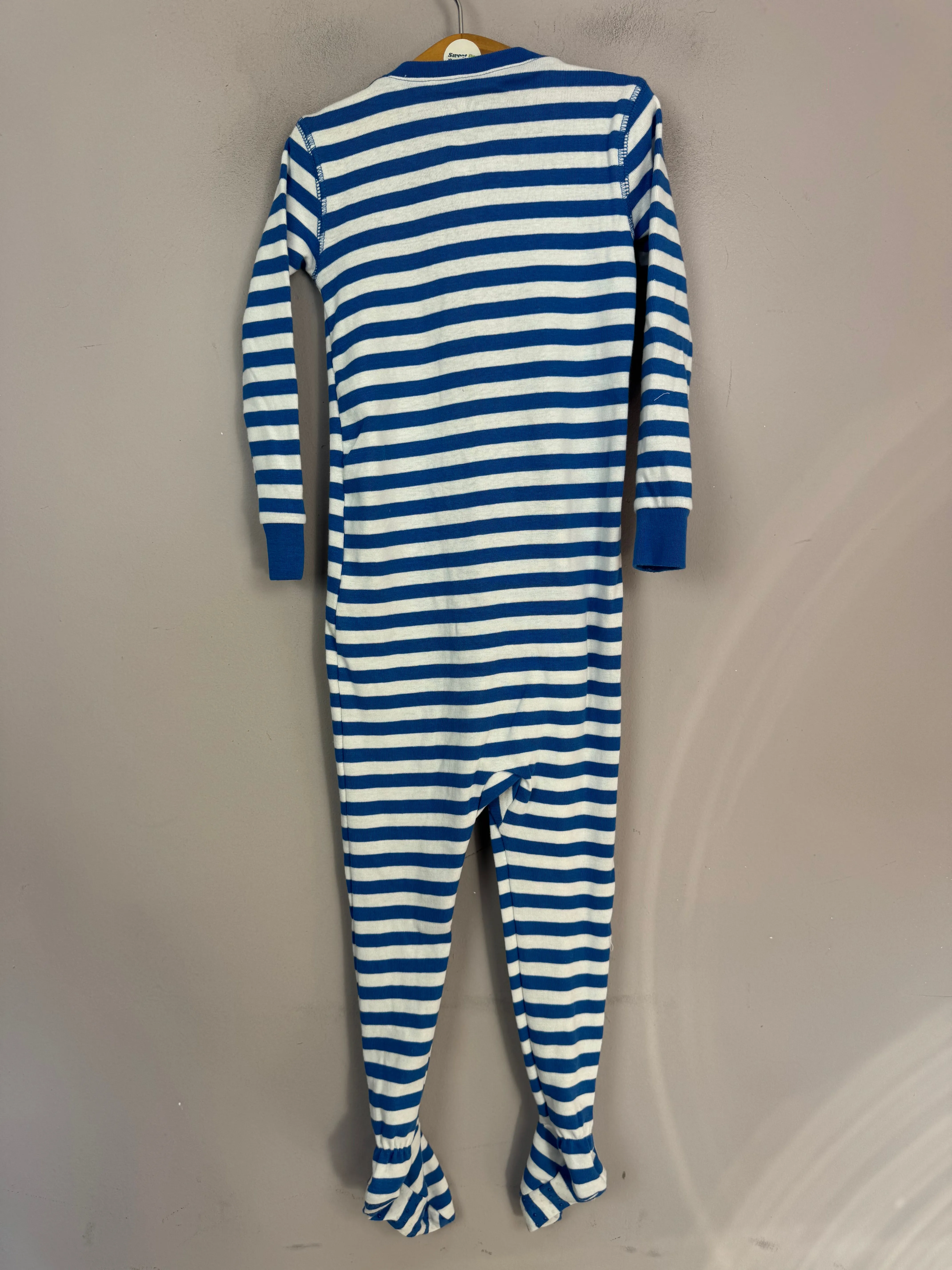 Primary Organic Sleepsuit - Blue Stripes (new) 18-24m