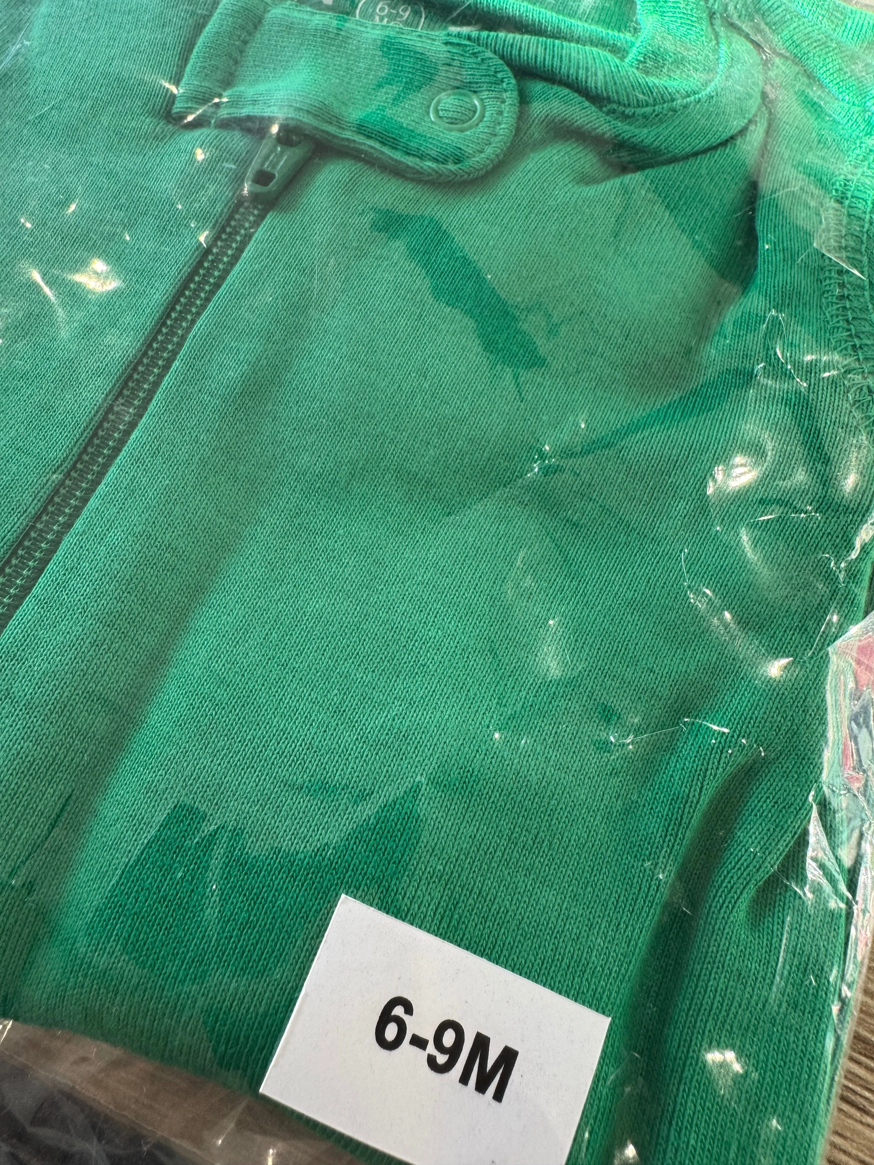 Primary Organic Sleepsuit - Plain dye, Grass Green (New) 6-9m, 18-24m