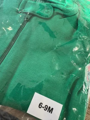 Primary Organic Sleepsuit - Plain dye, Grass Green (New) 6-9m, 18-24m