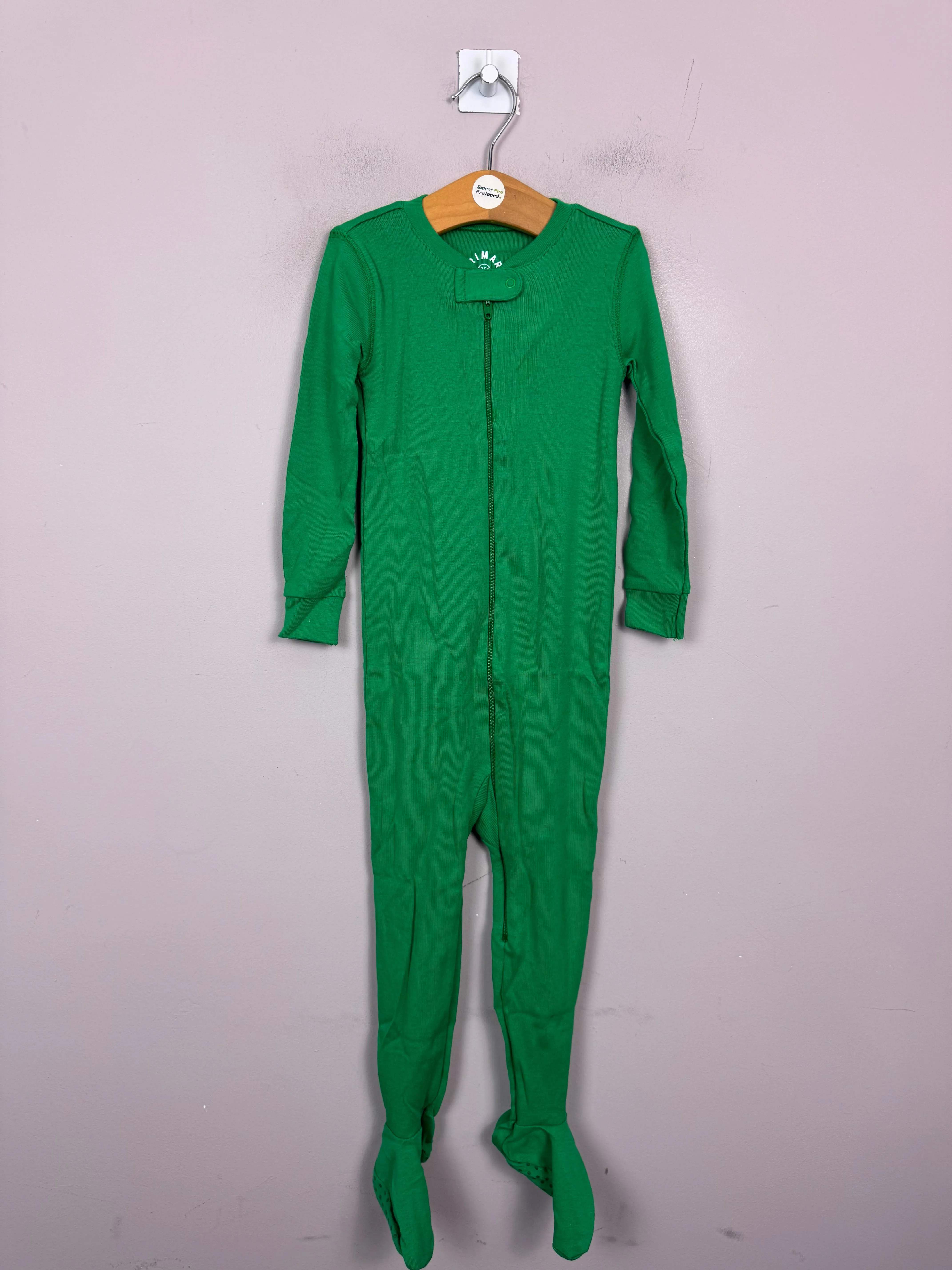 Primary Organic Sleepsuit - Plain dye, Grass Green (New) 6-9m, 18-24m