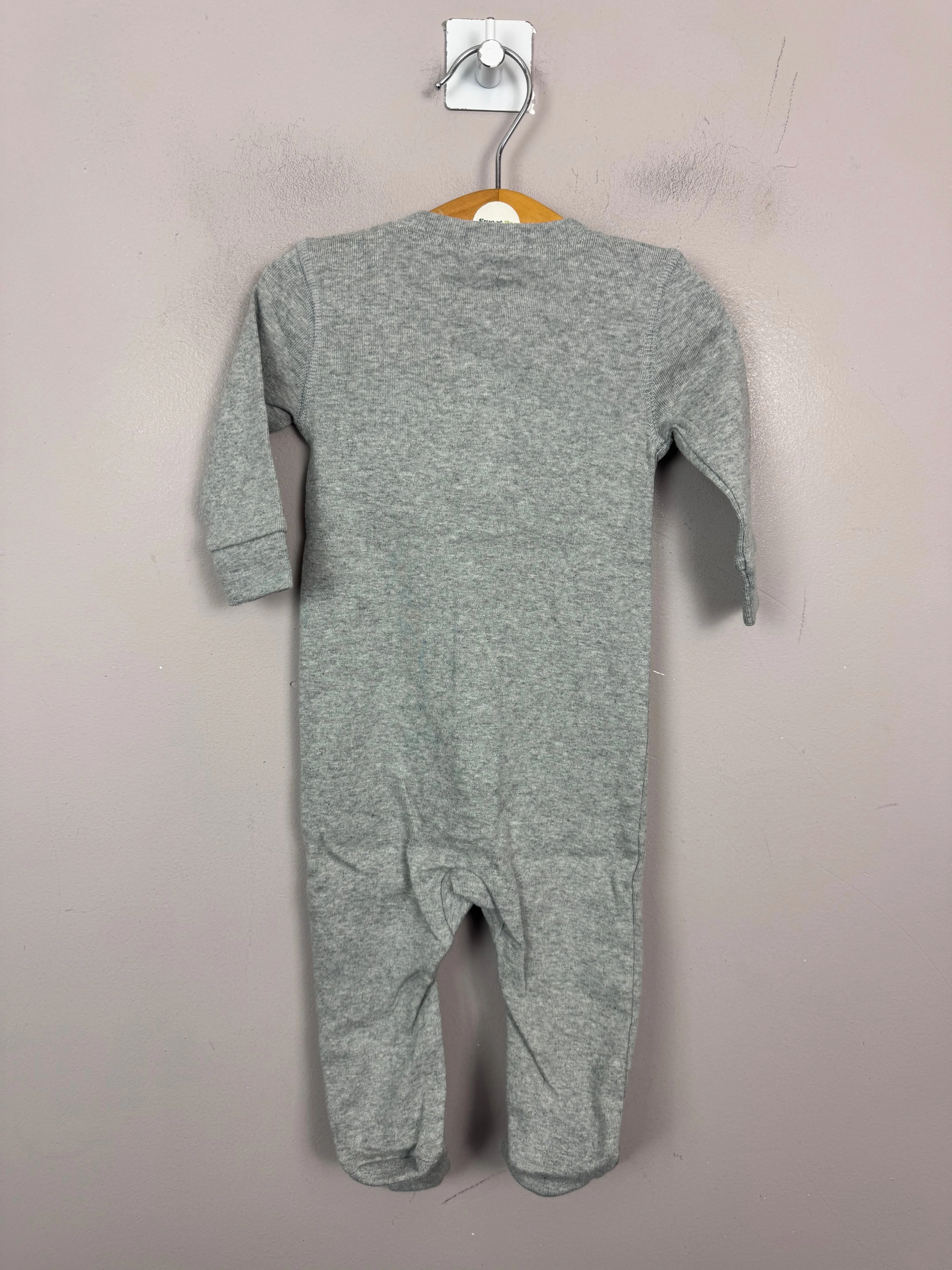 Primary Organic Sleepsuit - Plain dye Grey (New) Newborn, 0-3m
