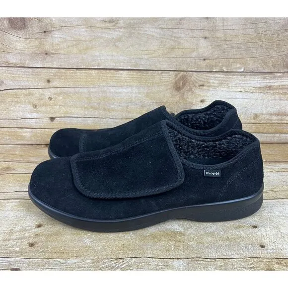 Propet Coleman Men's Slipper Black Suede Size 10 1/2 M (D)  MXA003M