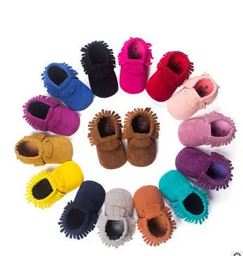 PU Suede Leather born Baby Boy Girl Baby Moccasins Soft Moccs Shoes Bebe Fringe Soft Soled Non-slip Footwear Crib Shoe