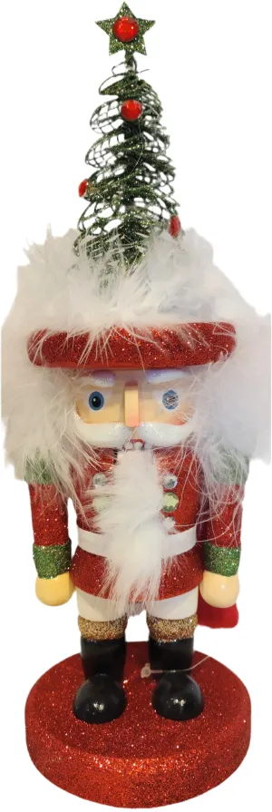 Red/Green Hollywood Nutcracker with light up Christmas Tree 11"