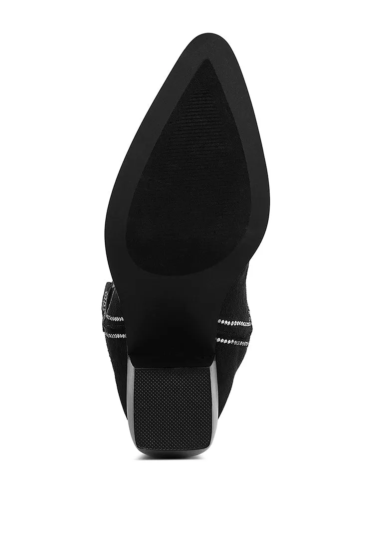 Rhinestones Embellished Cowboy Boots By RUW