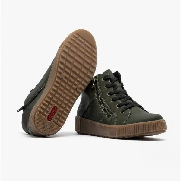 Rieker M6434-54 Womens Ankle Boots Forest