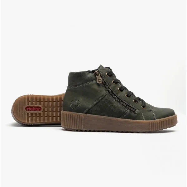 Rieker M6434-54 Womens Ankle Boots Forest