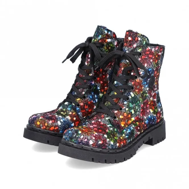 Rieker Y2440-90 Womens Boots Black Multi