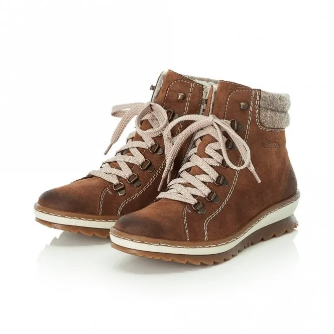 Rieker Z8610-24 Womens Casual Ankle Boots Deer Brown