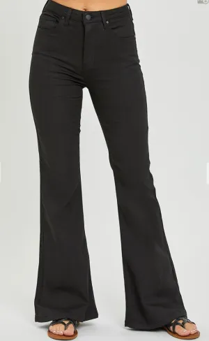 Risen Coated Flare Jeans-Judy Blue