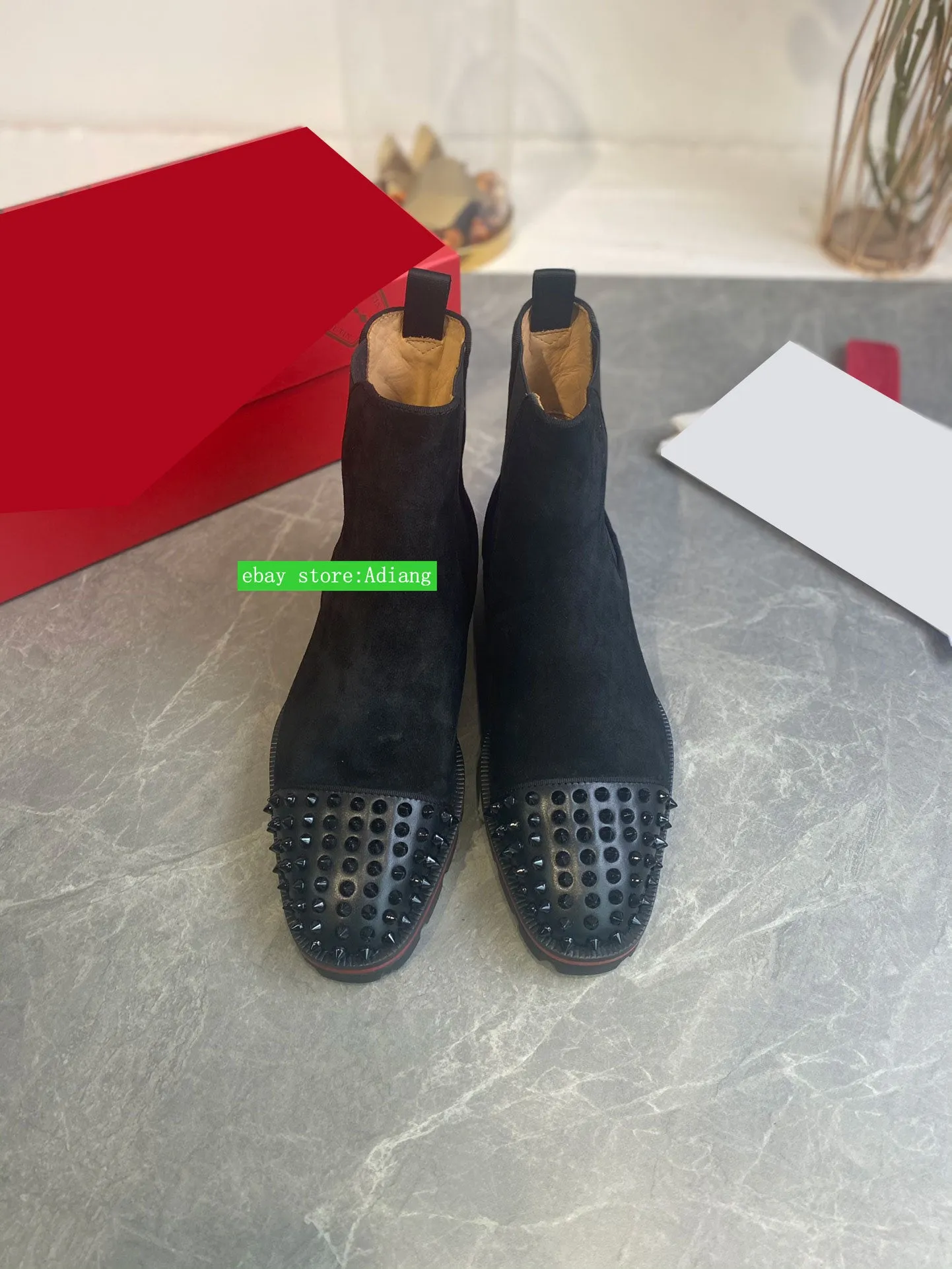 rivet leather cool ankle boots men 39-47 fashion street shoes flats 2023 top quality