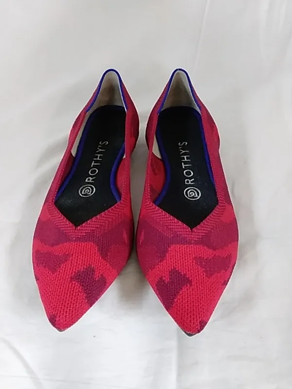 Rothy’s The Point Women's Size 7.5 US Red Camo Slip On Ballet Flat Shoes